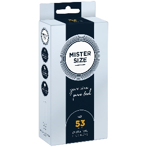 товар - Презервативи Mister Size - pure feel - 53 (10 condoms), товщина 0,05 мм