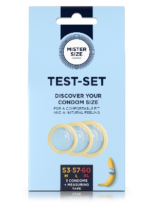 товар - Набір презервативів Mister Size test-set 53–57–60, 3 розміри + лінійка, товщина 0,05 мм