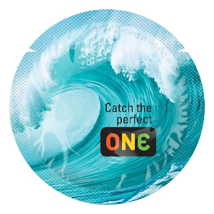 товар - Презерватив ONE Color Sensations Catch the perfect ONE, 1 шт, бірюзовий, гладенький, зі змазкою
