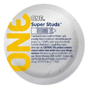 товар - Презерватив ONE Super Studs, 1 шт, з точковим рельєфом, зі змазкою