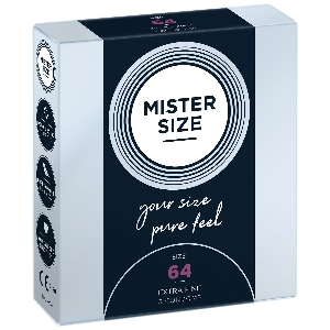 товар - Презервативи Mister Size - pure feel - 64 (3 condoms), товщина 0,05 мм