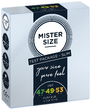 товар - Набір презервативів Mister Size - pure feel - 47–49–53 (3 condoms), 3 розміри, товщина 0,05 мм