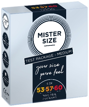 товар - Набір презервативів Mister Size - pure feel - 53–57–60 (3 condoms), 3 розміри, товщина 0,05 мм